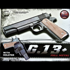 Страйкбольний пістолет Galaxy Colt M1911 Classic метал пластик з кульками та кобурою чорний - зображення 1