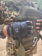 Перчатки тактические полевые кожаные без пальцев для силовых структур TACTIGEAR PS-8801 Patrol Black M (OR.M_699) - изображение 8