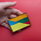 Шеврон 2 шт, нашивка на липучці прапор України та Литви, вишитий патч 5х8 см - зображення 5