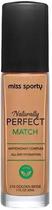 Тональна основа Miss Sporty Naturally Perfect Match 210 Golden Beige 30 мл (3616303417666)