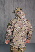 Куртка Soft shell мультикам чоловіча Водонепроникна тактична на блискавці з капюшоном L - зображення 4