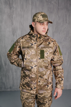 Водонепроникна Куртка піксель чоловіча тактична Soft shell демісезонна (на блискавці з капюшоном) XL - зображення 5