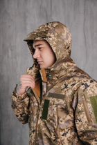 Водонепроницаемая Куртка Пиксель мужская тактическая Soft shell демисезонная (на молнии с капюшоном) L - изображение 7