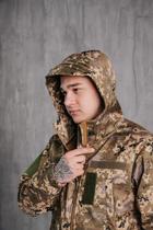 Водонепроницаемая Куртка Пиксель мужская тактическая Soft shell демисезонная (на молнии с капюшоном) L - изображение 10