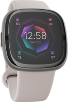 Smartwatch Fitbit Sense 2 Lunar White/Platinum (FB521SRWT) - obraz 2