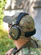 Активні тактичні навушники Sordin Supreme Pro-X Green із заднім тримачем, Зелені - зображення 11