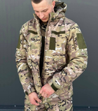 Військова тактична форма софтшелл (Soft Shell) мультикам, тепла демісезонна форма костюм Мультикам Softshell демісезонна військова форма Multicam M - зображення 9