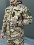Військова тактична форма софтшелл (Soft Shell) мультикам, тепла демісезонна форма костюм Мультикам Softshell демісезонна військова форма Multicam M - зображення 14