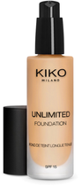 Podkład Kiko Milano Unlimited Foundation SPF 15 Neutral Gold 50 trwały 30 ml (8025272627641)