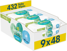 Chusteczki nawilżane Pampers Harmonie Aqua Baby Wipes 9 x 48 szt (8006540811245) - obraz 1