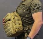 Однолямочный тактический рюкзак Tactic городской военные рюкзак 9 л Койот (ta9-coyote) - изображение 11