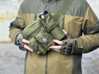 Тактическая сумка на пояс городская Tactical подсумок с карманом под бутылку Олива (1026-olive) - изображение 4