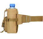 Тактична сумка на пояс міська Tactical підсумок з кишенею під пляшку Койот (1026-coyote) - зображення 4