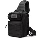 Однолямочный тактический рюкзак Tactic городской военные рюкзак 9 л Черный (ta9-black) - изображение 1