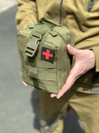 Аптечка підсумок на пояс з molle військова сумка - підсумок аптечка Tactic тактична армійська аптечка Олива (1025-olive) - зображення 7