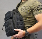 Однолямочный тактический рюкзак Tactic городской военные рюкзак 9 л Черный (ta9-black) - изображение 8