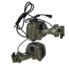 Активні навушники тактичні Earmor M32X Mod4 Зелений із кріпленнями чебурашками для шолома - зображення 3
