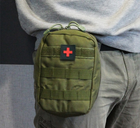 Підсумок аптечка на пояс з molle військова аптечка сумка - підсумк Tactic армійська тактична аптечка олива (1020-olive) - зображення 3