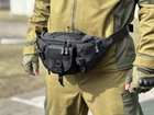 Военная поясная сумка тактическая Swat армейская сумка бананка Tactic штурмовая сумка поясная Черный (9010-black) - изображение 3