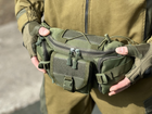 Военная поясная сумка тактическая Swat армейская сумка бананка Tactic штурмовая сумка поясная Олива (9010-olive) - изображение 3