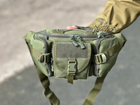 Военная поясная сумка тактическая Swat армейская сумка бананка Tactic штурмовая сумка поясная Олива (9010-olive) - изображение 7
