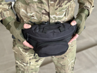 Військова поясна сумка тактична з molle армійська сумка бананка Tactic штурмова сумка поясна Чорна (9000-black) - зображення 3