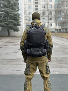 Тактический штурмовой рюкзак с подсумками Tactic военный рюкзак 55 литров Черный (1004-black) - изображение 3