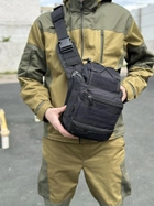 Універсальна тактична сумка на 20 л плечова військова сумка Tactic однолямкова сумка Чорний (NB20-black) - зображення 3
