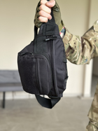 Військова поясна сумка тактична з molle армійська сумка бананка Tactic штурмова сумка поясна Чорна (9000-black) - зображення 6
