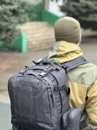 Тактический штурмовой рюкзак с подсумками Tactic военный рюкзак 55 литров Черный (1004-black) - изображение 6