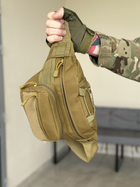 Военная поясная сумка тактическая с molle армейская сумка бананка Tactic штурмовая сумка поясная Койот (9000-coyote) - изображение 7