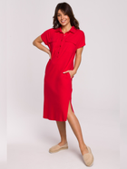Sukienka koszulowa damska midi BeWear B222 1130317 XL Czerwona (5903887655156) - obraz 1