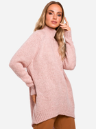 Sweter z golfem damski długi Made Of Emotion M468 L/XL Różowy (5903068452086) - obraz 1