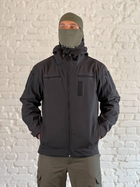 Тактичний осінній костюм SoftShell чорний для НГУ, ВСУ XXL - зображення 7