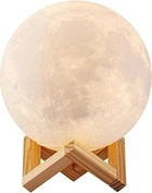 Светильник-ночник 3D слой Луна Moon Lamp на деревянной подставке 15 см MO-33