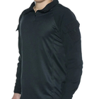 Сорочка чоловіча тактична бойова з довгим рукавом, футболка армійська для військових та армії ЗСУ, Чорний XL - зображення 5