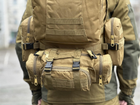 Тактический штурмовой рюкзак с подсумками Tactic военный рюкзак 55 литров Койот (1004-coyote) - изображение 6