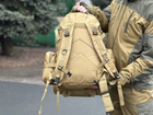 Тактический штурмовой рюкзак с подсумками Tactic военный рюкзак 55 литров Койот (1004-coyote) - изображение 8