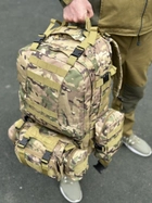 Тактический штурмовой рюкзак с подсумками Tactic военный рюкзак 55 литров Мультикам (1004-multicam) - изображение 8