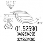 Глушитель средний MTS 0152590 Volkswagen Passat 321253409C, 357253409C, 3A0253409B