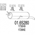 Глушитель MTS 0165280 Peugeot 307; Citroen C4 1726KF, 1726XT, 1730H9