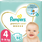 Pieluchy Pampers Premium Care Rozmiar 4 (9-14 kg) 52 szt (4015400278818) - obraz 1