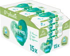 Zestaw Chusteczki nawilżane Pampers Harmonie Aqua Baby Wipes 15 x 48 szt (8006540510247)