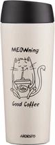 Термокружка ARDESTO Coffee Time Meowning 450 мл Нержавеющая сталь Бежевая (AR2645WC)