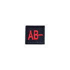 Шеврон Другие вышитая группа крови квадратный AB (IV) Rh- (Black) 2x2cm