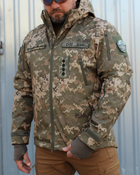 Куртка тактическая FCTdesign Хантер Софтшелл 60-62 пиксель ЗСУ - изображение 5