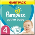 Pieluchy Pampers Active Baby Rozmiar 4 (9-14 kg) 76 szt (8001090949615) - obraz 1