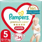 Pieluchomajtki Pampers Premium Care Pants Rozmiar 5 (12-17 kg) 34 szt (8001090759870) - obraz 1