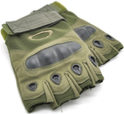 Тактические безпалые перчатки армейские Tactic военные перчатки с защитой костяшек размер Л цвет Олива (oakley-olive-L) - изображение 5