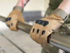 Тактичні повнопалі рукавички армійські Tactic військові рукавички із захистом кістячок розмір L колір Койот (pp-coyote-l) - зображення 4